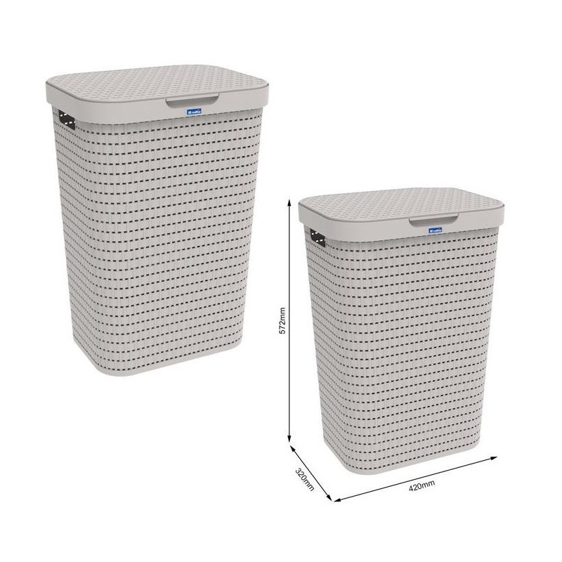 Kosz na bieliznę 55L Country cappucino