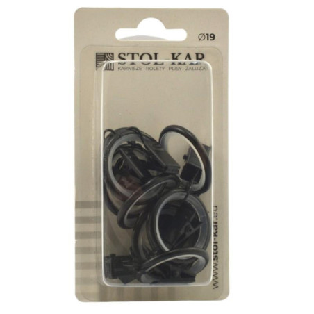 Kółka 19 z żabką czarny matt 10 sztuk