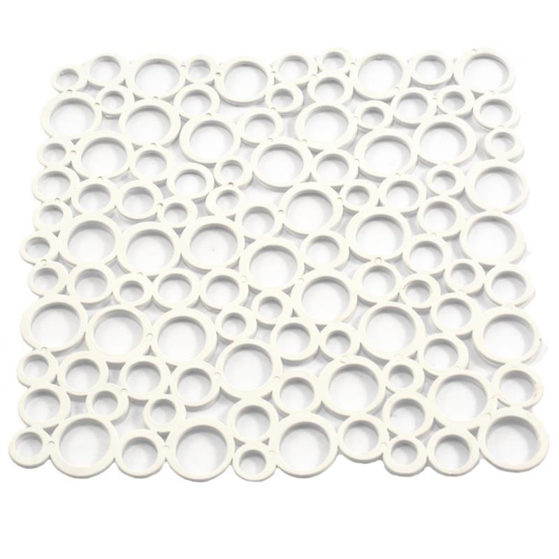 Kratka do zlewu kwadrat Bąble biała