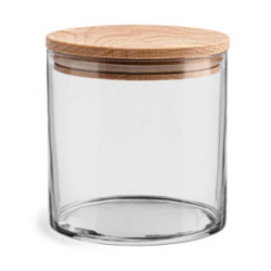 Pojemnik szklany Stor z drewnianym deklem h:10cm 35532