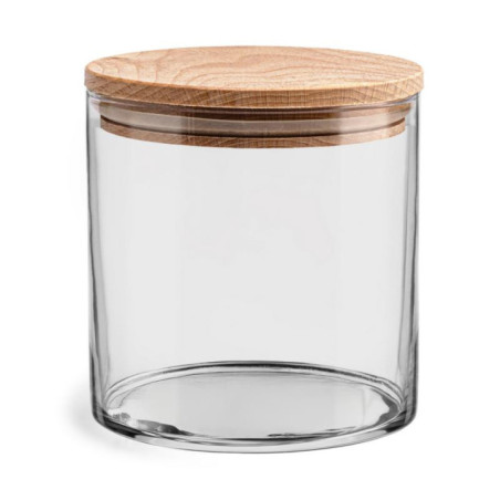 Pojemnik szklany Stor z drewnianym deklem h:10cm 35532