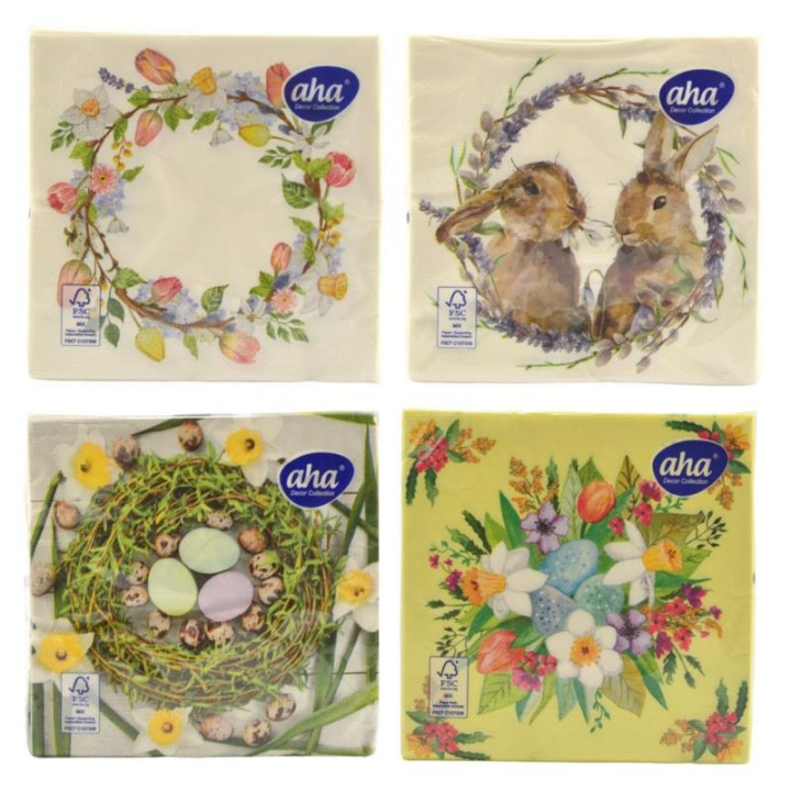 Serwetki 33x33/20szt Wielkanoc mix wzorów