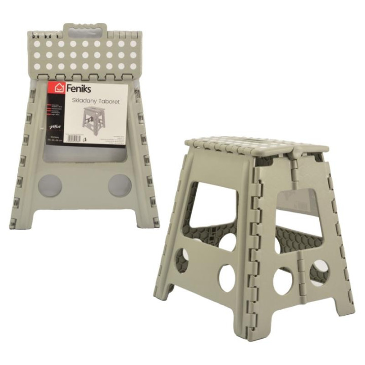 Taboret składany 29x22x39cm szary