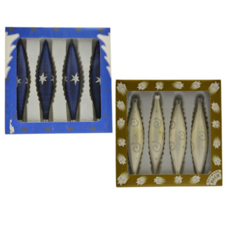 Bombki szklane 4szt 150mm sople mix