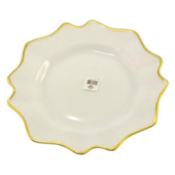 Podtalerz szklany 33cm biało-złoty 3495 szklany