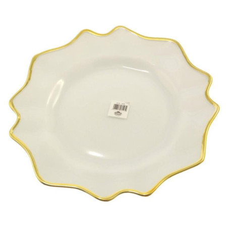 Podtalerz szklany 33cm biało-złoty 3495 szklany