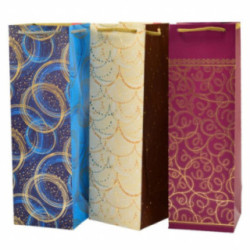 Torebka ozdobna 36x12x11cm butelkowa AL-2 mix