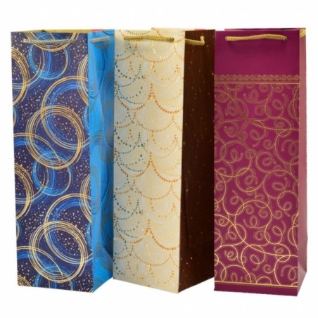 Torebka ozdobna 36x12x11cm butelkowa AL-2 mix