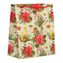 Torebka ozdobna bożonarodzeniowa 24x20x11cm T-8L mix