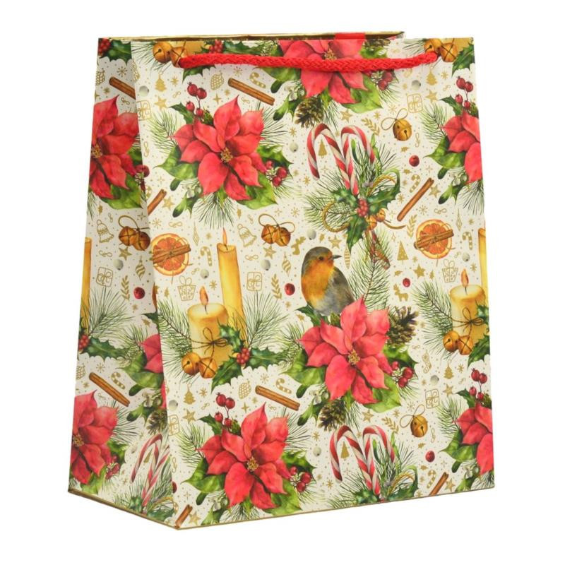 Torebka ozdobna bożonarodzeniowa 24x20x11cm T-8L mix
