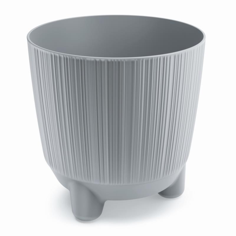 Doniczka Ryfo N 17cm jasny szary na nóżkach DRF170N