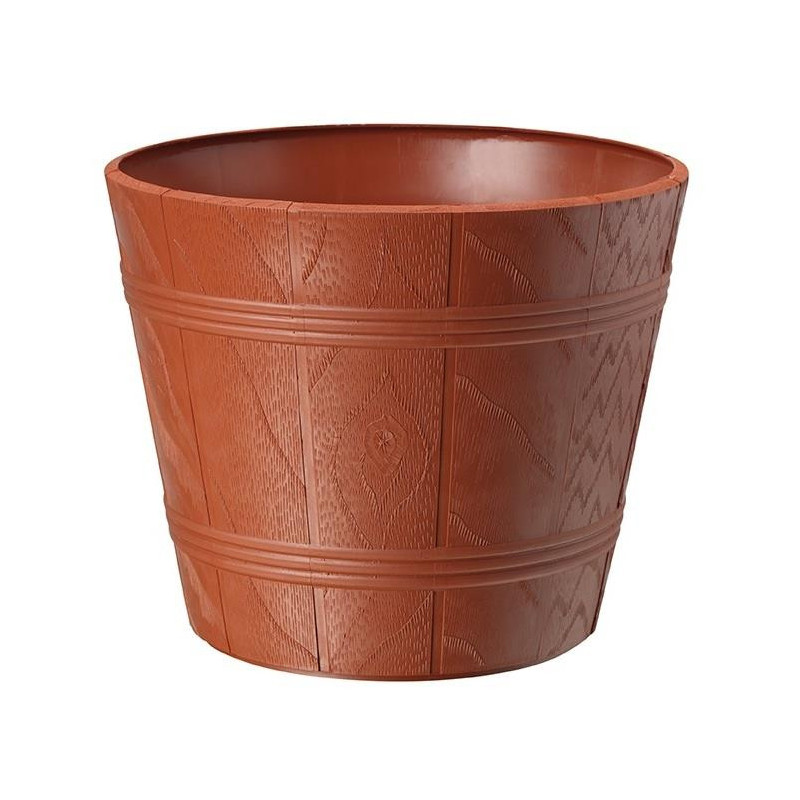 Doniczka drewnopodobna 2 fi 22cm h:19cm terrakota 0901