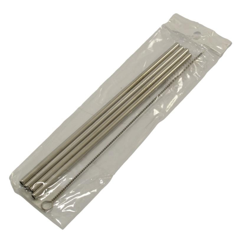 Słomki do napojów metalowe 4szt +szczotka