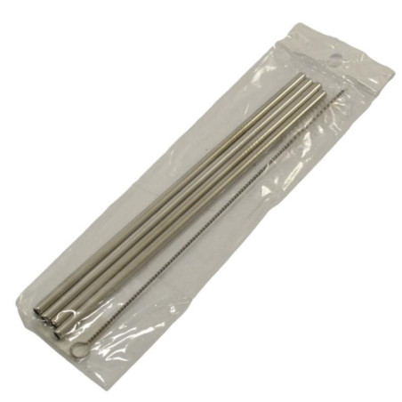 Słomki do napojów metalowe 4szt +szczotka