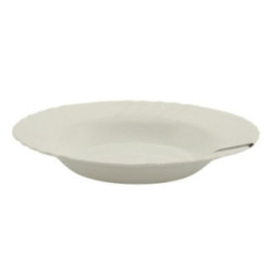 Talerz Eva głęboki 23cm biały szkło hartowane