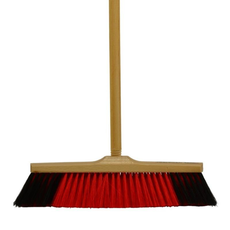 Szczotka do zamiatania drewno 35cm nylon +kij A 07-222 mix