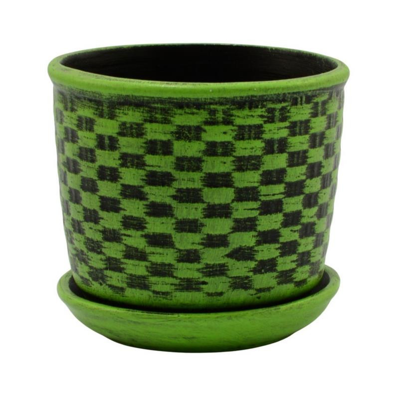 Doniczka ceramiczna z podstawką Klasyczna 14 12,5x11cm mix