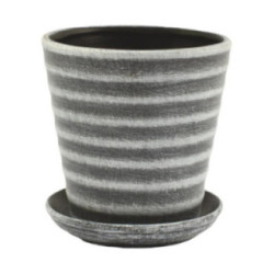 Doniczka ceram.z podst. Prążek 18 MIX