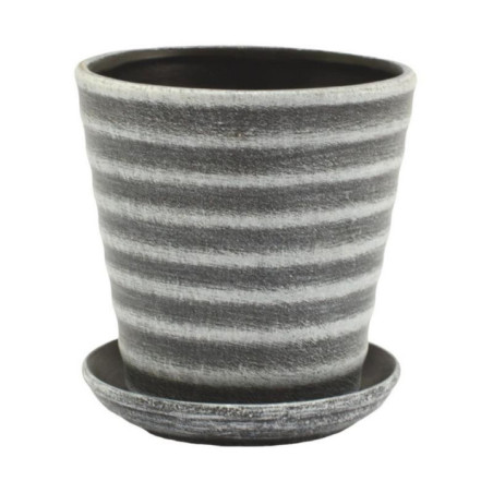 Doniczka ceram.z podst. Prążek 18 MIX