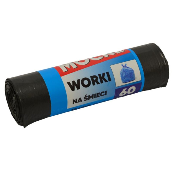 Worki na śmieci  60L 10szt czarne mocne