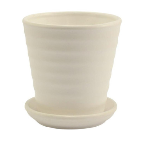 Doniczka ceram.z podst. Prążek 18 MIX