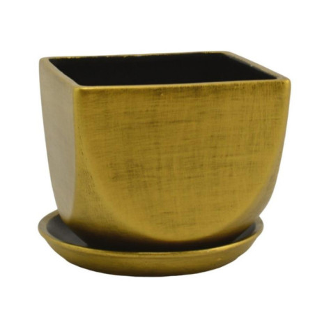 Doniczka ceramiczna z podstawką Kwadrat 19 Mix