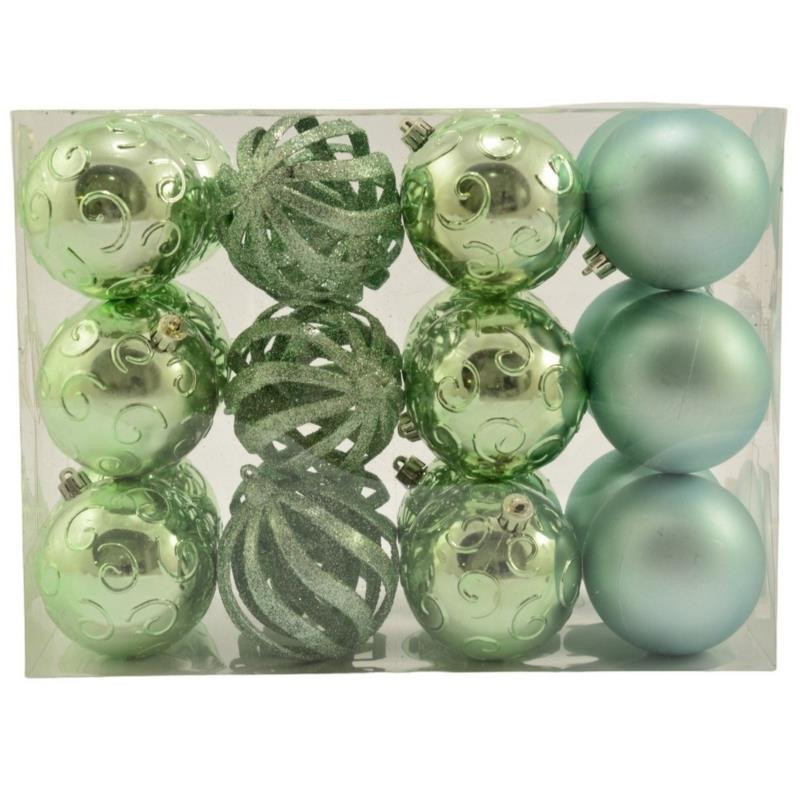 Bombki 24szt 8cm 2329 mix