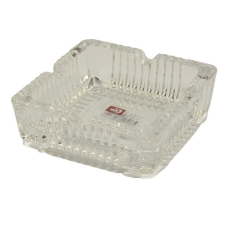 Popielniczka szklana 10,5cm bezbarwna kwadrat C37228