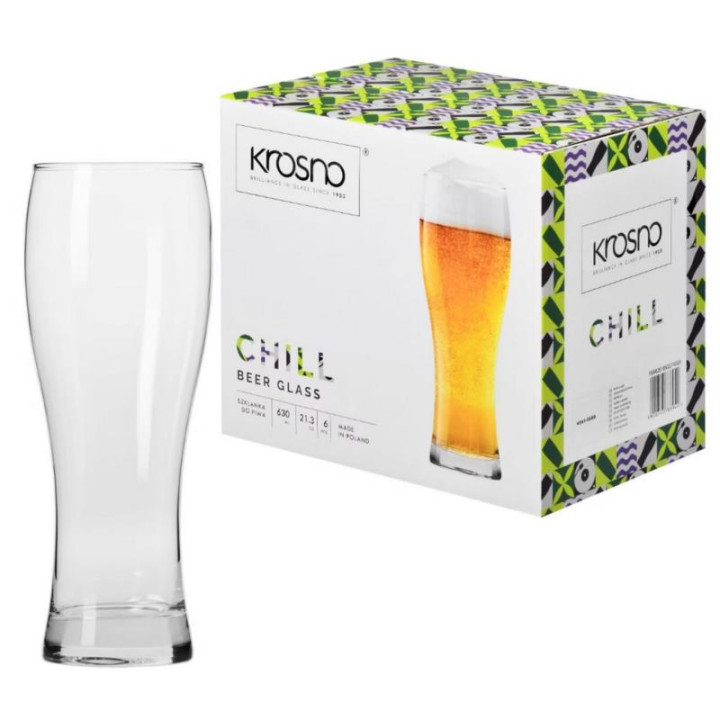 Szklanki do piwa 500ml 6szt Krosno Chill