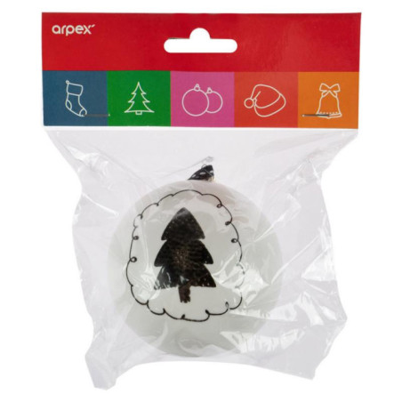 Bombka plastik 7,5cm Black and White mix