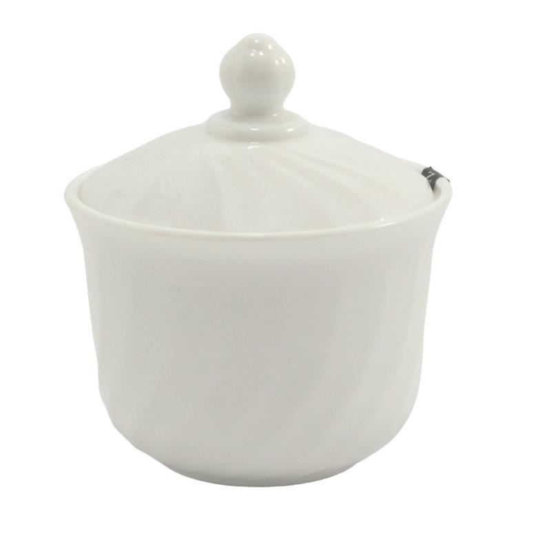 Cukiernica szklana z pokrywką Eva 7x9,5cm biała