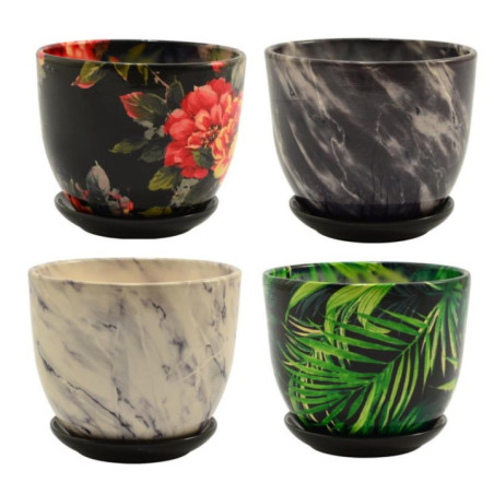 Doniczka ceramiczna Baryłka 2 13x16cm mix