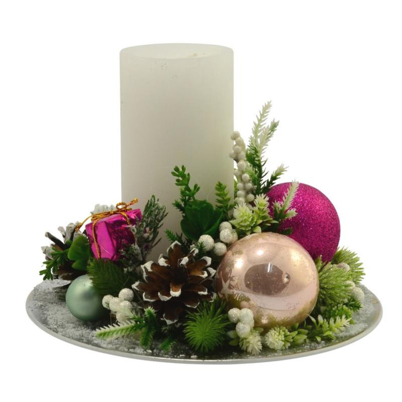 Stroik dekoracyjny ze świecą 154670 mix