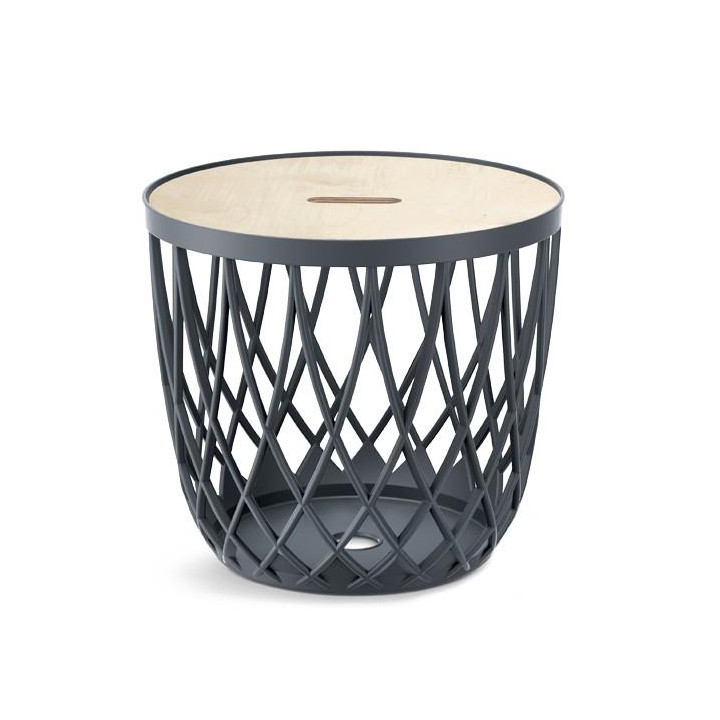 Stolik z koszem Uniqubo antracyt 33x29cm mały IKUB20T