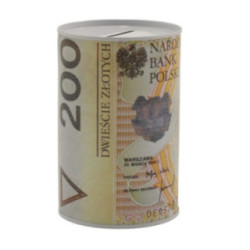 Skarbonka puszka metalowa Banknot 8x12,5cm 2