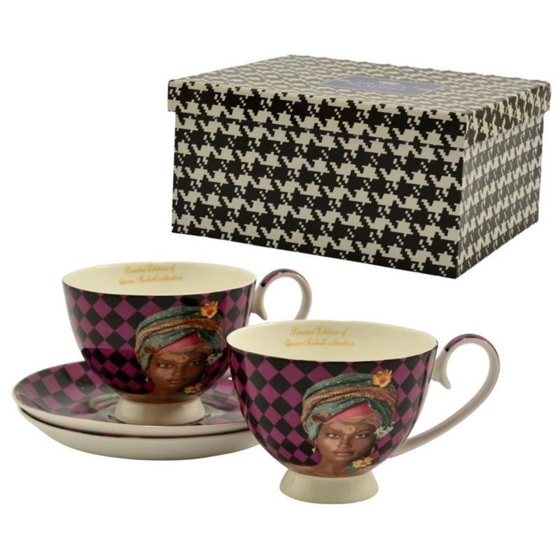 Filiżanki ze spodkami 2 sztuki 250ml Queen Isabell