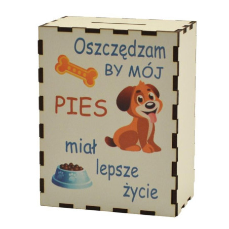 Skarbonka drewniana 13x10x6cm mix