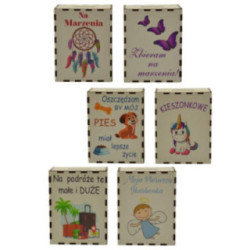 Skarbonka drewniana 13x10x6cm mix 2