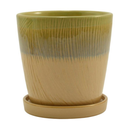 Doniczka-osłonka ceramiczna z podstawką 18cm ASC23224 mix