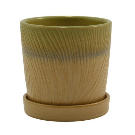 Doniczka-osłonka ceramiczna z podstawką 12,5cm ASC23225 mix