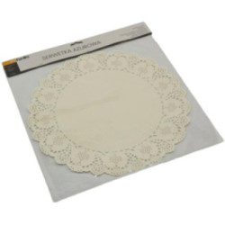 Serwetki ażurowe 34,5cm 12szt okrągłe 2