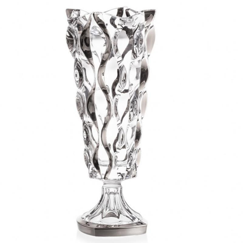 Wazon kryształ Bohemia Samba Platinum 40,5cm