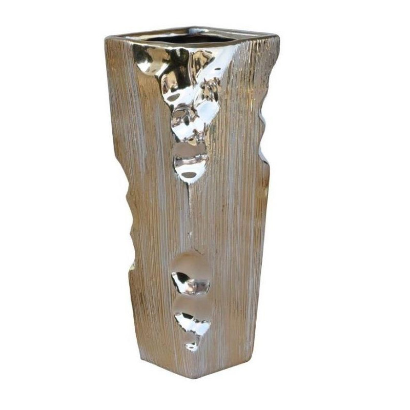 Wazon ceramiczny 25,5cm kwadrat złoty YD23B0079-2C