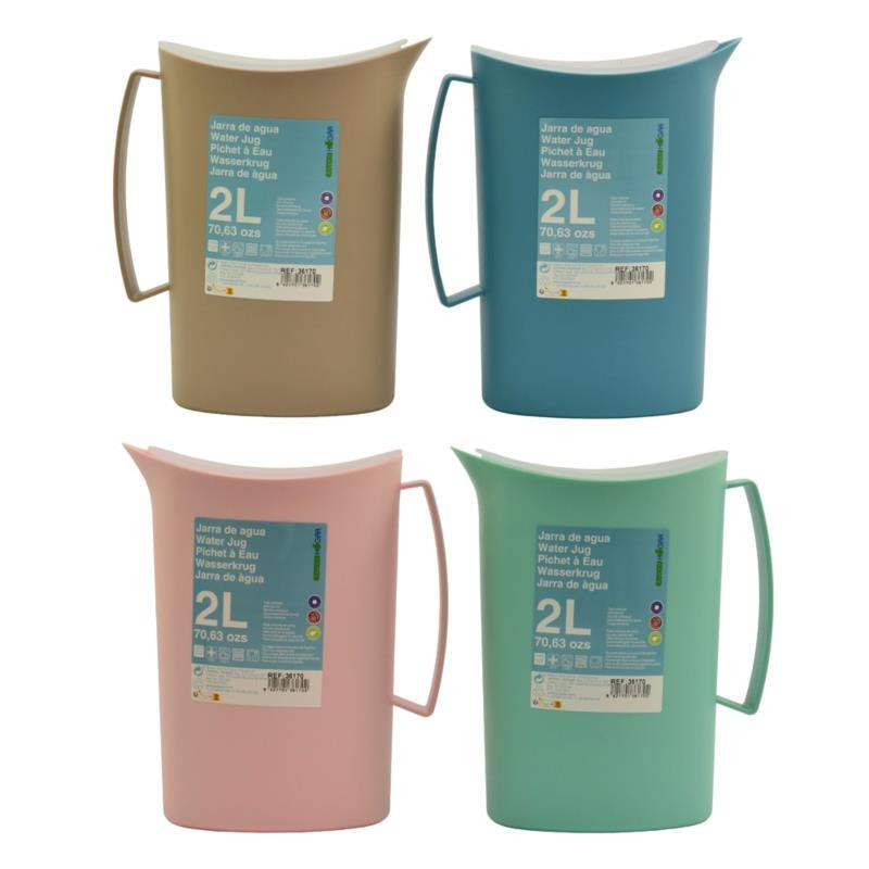 Dzbanek plastikowy 2,0L Soft z pokrywką mix