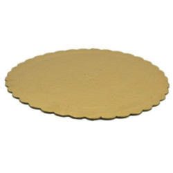 Podkład pod tort 30cm 2mm okrągły złoty karbowany 2