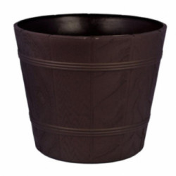 Doniczka drewnopodobna 0 fi 17cm h:14,5cm brąz 0899 2