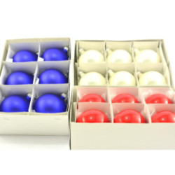 Bombki szklane średnie 80mm 6szt gładkie mix 2