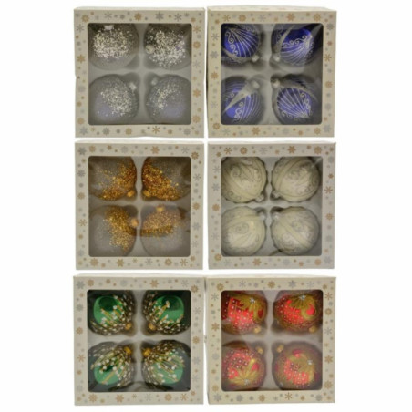 Bombki szklane 4szt 100mm dekorowane mix