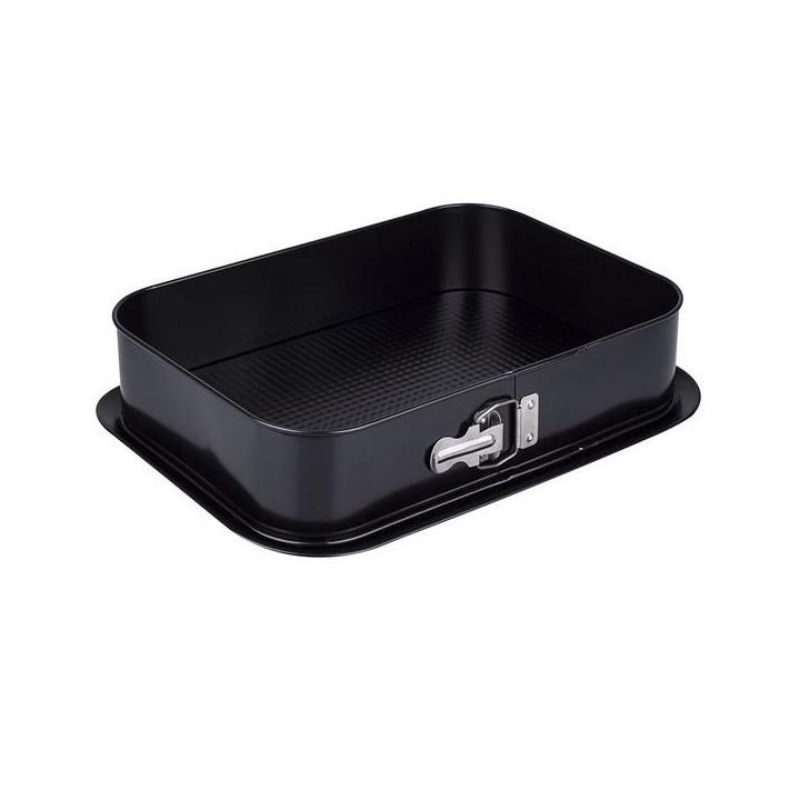 Tortownica 340x240mm non-stick czarna prostokątna