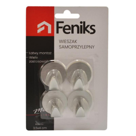 Wieszaki samoprzylepne metalowe 4 sztuki